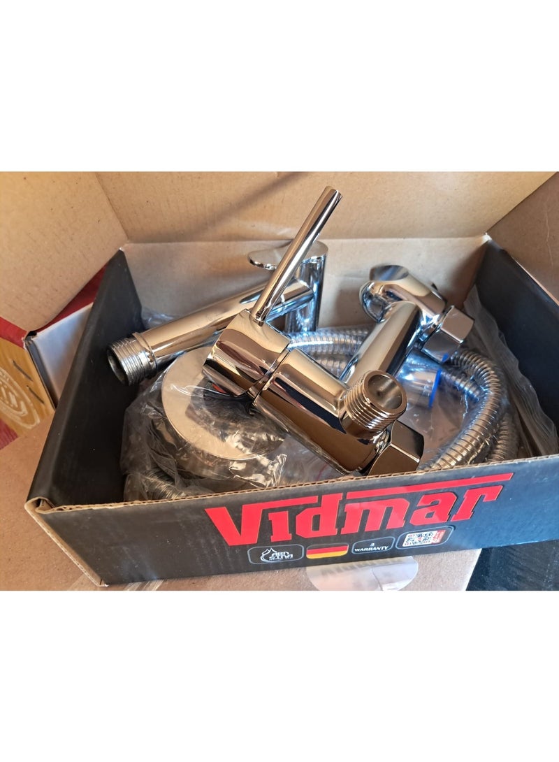 Copper Imported Bath Base Mixer With Shattaf And 2 Hose Code 100 - Image 4
