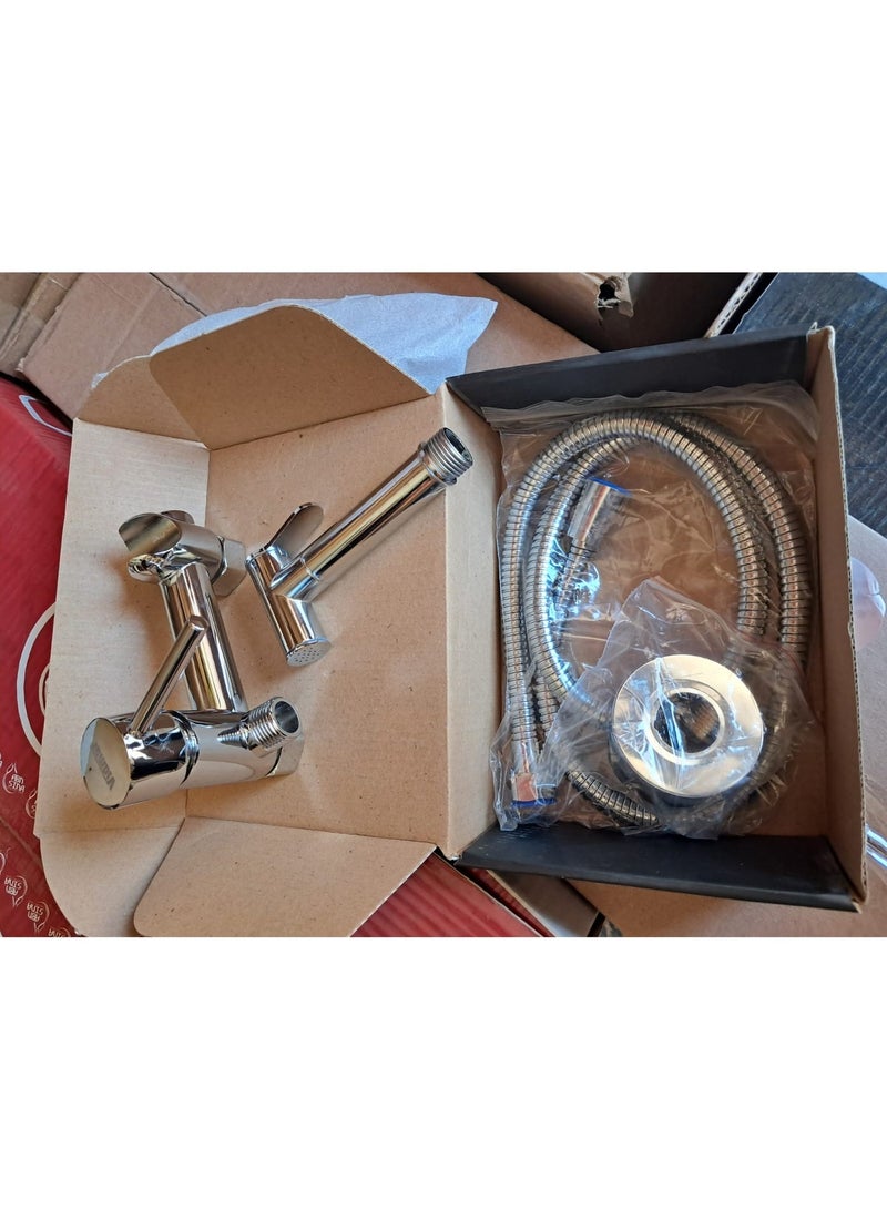 Copper Imported Bath Base Mixer With Shattaf And 2 Hose Code 100 - Image 5