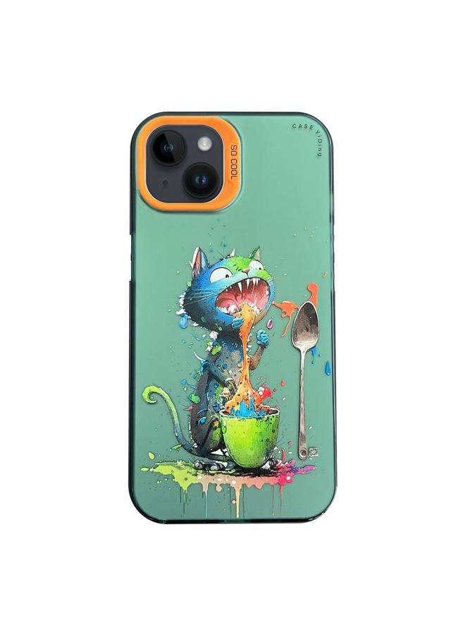 اس-توب جراب لهاتف iPhone 14 من مادة البولي يوريثين الحراري + جراب هاتف مطبوع عليه رسوم متحركة لحيوانات الجرافيتي - Image 1