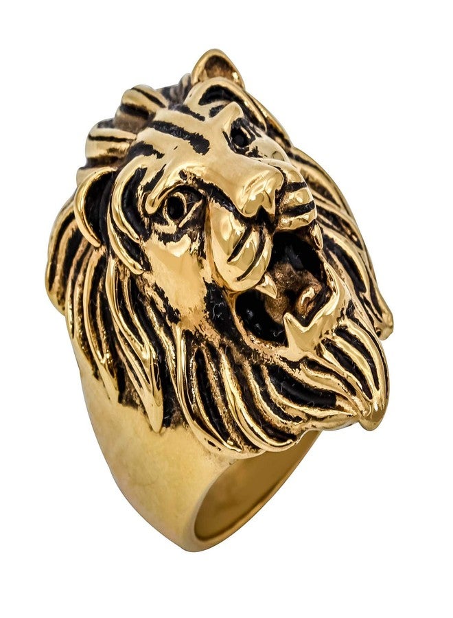 DULCI Made of Brass Big & Bold Roaring Lion's Head Heavy Finger Ring Band Ring for Mens & Boys - Image 2