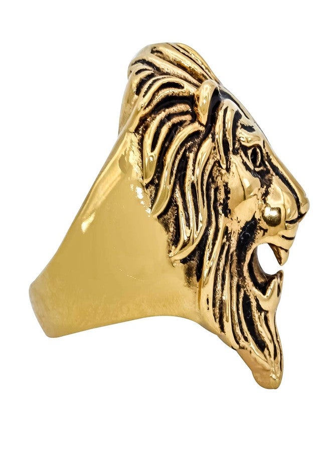 DULCI Made of Brass Big & Bold Roaring Lion's Head Heavy Finger Ring Band Ring for Mens & Boys - Image 4