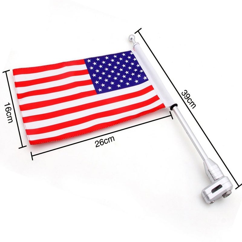 psler Motorcycle Flag Pole Luggage Rack Vertical American USA For Goldwing GL1800 2001-2016 - Image 2
