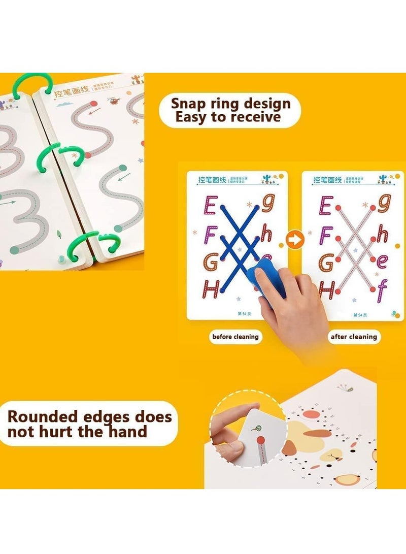 Generic Magical Tracing Workbook Set for Kids, Practice Copybook with Reusable Pen and Eraser, Early Educational Learning Book for Preschoolers And Kindergarten  - Image 4
