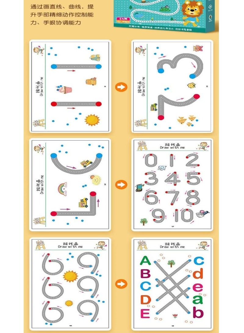 Generic Magical Tracing Workbook Set for Kids, Practice Copybook with Reusable Pen and Eraser, Early Educational Learning Book for Preschoolers And Kindergarten  - Image 3