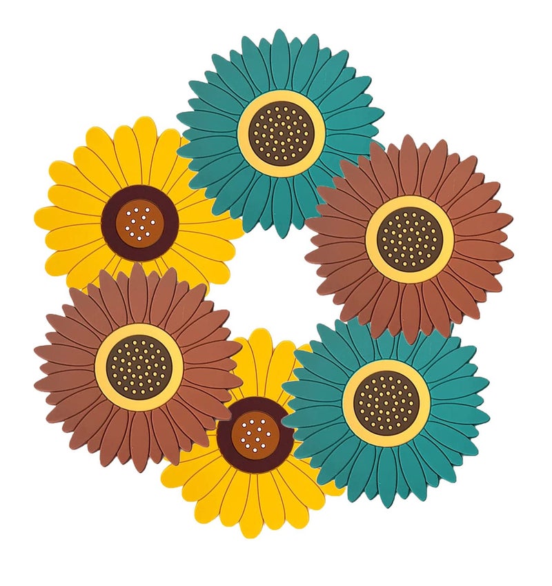 P-Plus International Non-Slip Silicone Trivets & Pot Holders - Multi-Purpose & Versatile Trivet Mats & Drink Coasters (Set of 6, Random Color) - Image 1