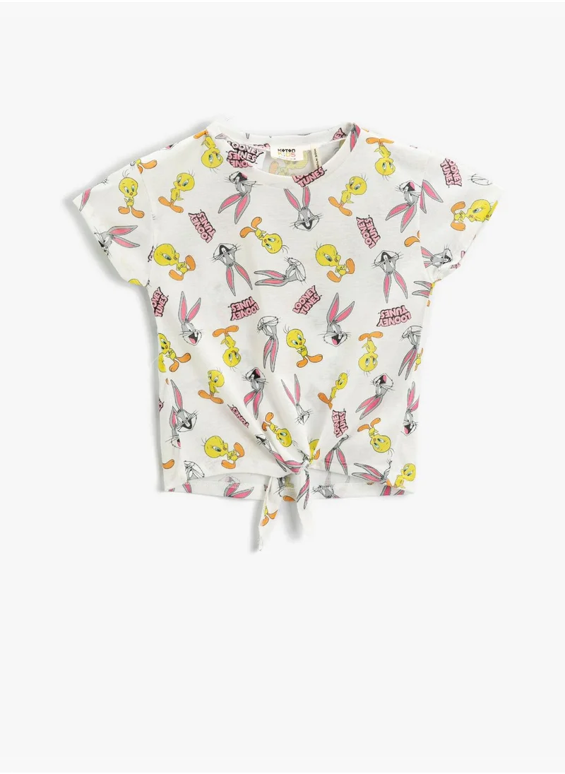 KOTON Bugs Bunny and Tweety Licensed Printed Short Sleeve T-Shirt