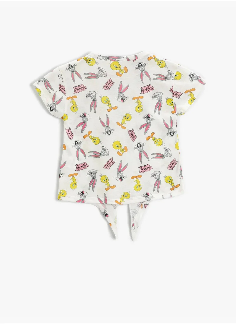 KOTON Bugs Bunny and Tweety Licensed Printed Short Sleeve T-Shirt