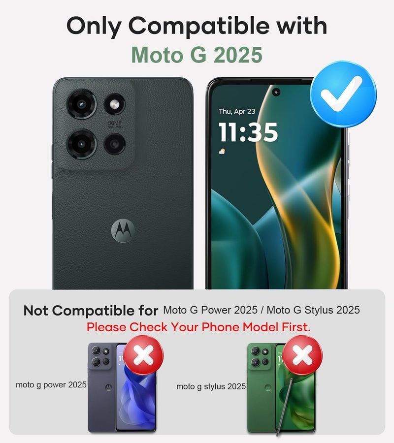 Vinve for Moto G 2025 Case with HD Screen Protector, Military-Grade Shockproof & Dual-Layer Protection, Anti-Slip Grip Design Phone Case, Black - Image 2