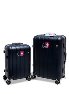 SWISSCASE Hardshell Luggage Set, 20 and 24 Inch, Aluminium Frame, Double Spinner Wheels, Lightweight V801 Set, Black  - Image 4