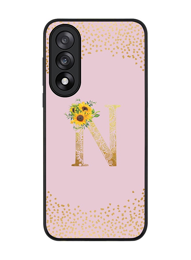 Stylizedd For OnePlus Nord 5 / Ace 5 Ultra Case,Slim fit Camera Protection, Shockproof Thin Phone cover  - Custom Floral Monogram - N  (Pink )