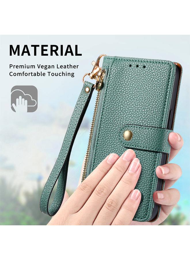 اس-توب جراب هاتف Realme 12 Love بسحاب وحزام جلدي - Image 4