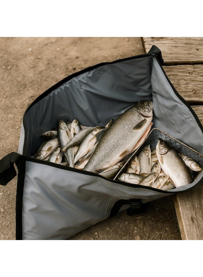Insulated Fish Cooler Bag Fish Bag Portable Folding Fishing Bag High Quality Insulated Fish Cooler Leakproof Fish Kill Bag Large Portable Waterproof Fish Bag Keep Ice-cold Outdoor Fishing Supplies