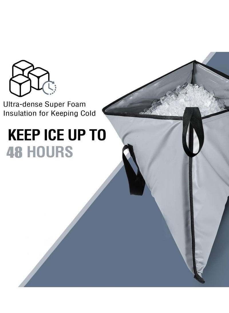 Y&D Insulated Fish Cooler Bag Fish Bag Portable Folding Fishing Bag High Quality Insulated Fish Cooler Leakproof Fish Kill Bag Large Portable Waterproof Fish Bag Keep Ice-cold Outdoor Fishing Supplies - Image 4