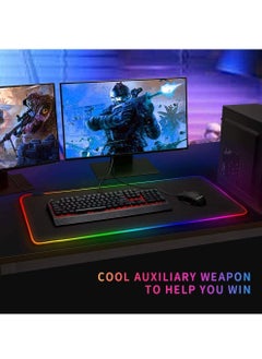 FlashHawk Large RGB Gaming Mousepad with Nonslip Base 14 Kinds of RGB Lights Mode for Live Broadcasting, Games and Work 800x300x4mm  - Image 4