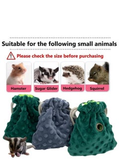 RATSAW Flannel Sleeping Pouch with Breathable Vent and Drawstring Portable Travel Bag Small Animal Carrier for Sugar Glider Squirrel Hamster Rats Hedgehog Green  - Image 5