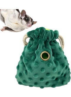 RATSAW Flannel Sleeping Pouch with Breathable Vent and Drawstring Portable Travel Bag Small Animal Carrier for Sugar Glider Squirrel Hamster Rats Hedgehog Green  - Image 1