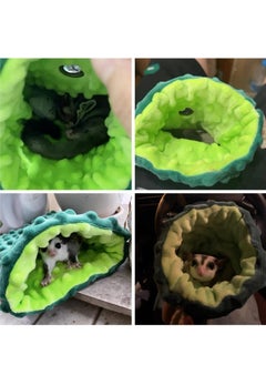 RATSAW Flannel Sleeping Pouch with Breathable Vent and Drawstring Portable Travel Bag Small Animal Carrier for Sugar Glider Squirrel Hamster Rats Hedgehog Green  - Image 2