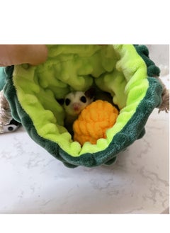 RATSAW Flannel Sleeping Pouch with Breathable Vent and Drawstring Portable Travel Bag Small Animal Carrier for Sugar Glider Squirrel Hamster Rats Hedgehog Green  - Image 3