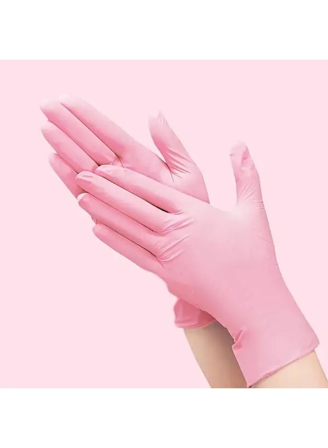 Sakura Pink M 30 Pack Powder Free Nitrile Cleaning Gloves Waterproof Durable - Image 2