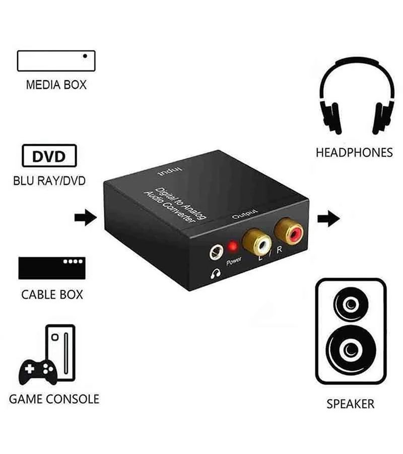 محول صوت رقمي بصري عالي الجودة من Toslink إلى تناظري مع مخرج RCA L R (ستيريو) ومحول DAC صوتي للتلفزيون ومكبر الصوت HW 01DA Pro - Image 5