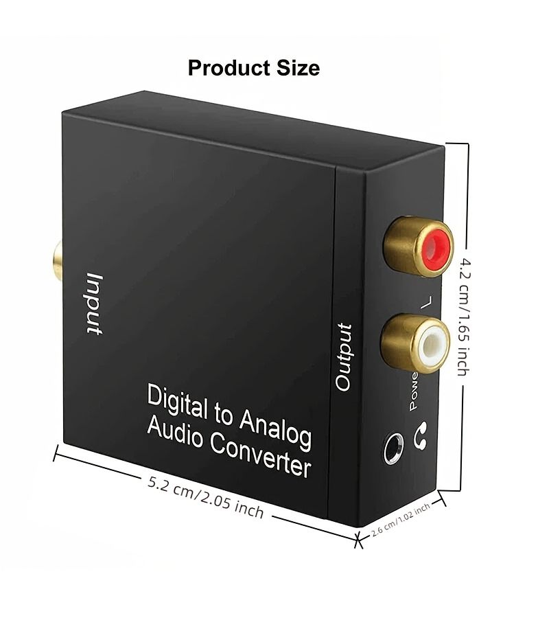 محول صوت رقمي بصري عالي الجودة من Toslink إلى تناظري مع مخرج RCA L R (ستيريو) ومحول DAC صوتي للتلفزيون ومكبر الصوت HW 01DA Pro - Image 2