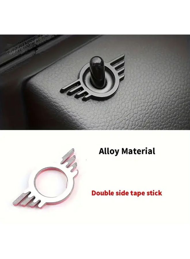 Silvery Car Door Lift Stickers Mini Wing Pattern Interior Decoration Accessories - Image 1