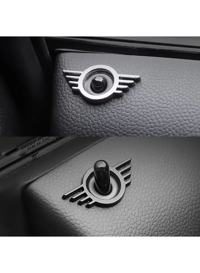 Silvery Car Door Lift Stickers Mini Wing Pattern Interior Decoration Accessories - Image 3