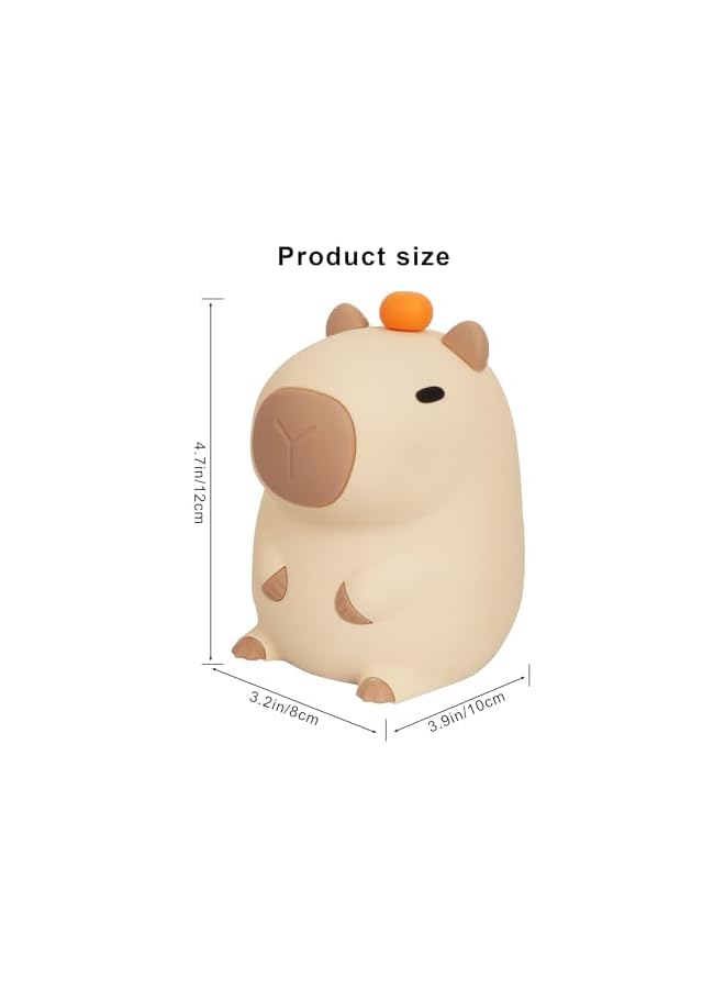 The Bros Capybara Night Light, Cute Capybara Lamp, Silicone Dimmable Nursery Nightlight, Rechargeable LED Bedside Lamp with 20 Minutes Timer & Tap Control Baby Girls Women Living, Room Bedrooms - Image 3