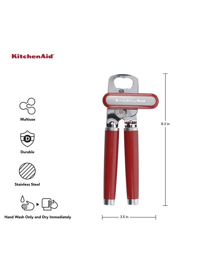 KitchenAid KitchenAid Classic Multifunction Can Opener and Bottle Opener Easy to Use, Razor Sharp Stainless Steel Cutting Wheel, Soft Ergonomic Handles, Empire Red  - Image 2