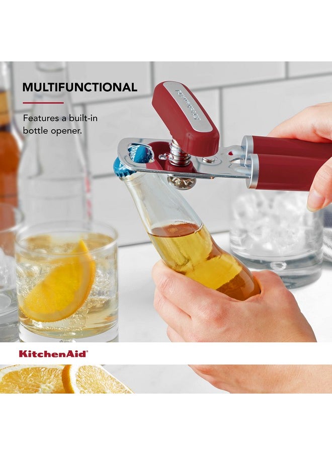 KitchenAid KitchenAid Classic Multifunction Can Opener and Bottle Opener Easy to Use, Razor Sharp Stainless Steel Cutting Wheel, Soft Ergonomic Handles, Empire Red  - Image 3