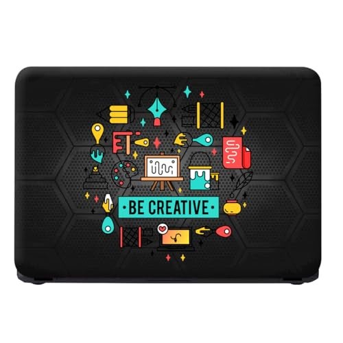 Finearts Full Body Laptop Skin Upto 15.6 inch Sticker Compatible for Dell/HP/Lenovo/Acer/Sony All Laptop Size Upto 14 to 15.6 Inch - Be Creative on Hexagon Black - Image 3