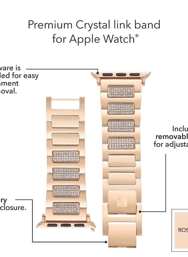 ANNE KLEIN سوار أنيق مزين بالكريستال الفاخر لساعة Apple Watch، آمن وقابل للتعديل، وبديل لسوار Apple Watch، يناسب معظم المعاصم - Image 2