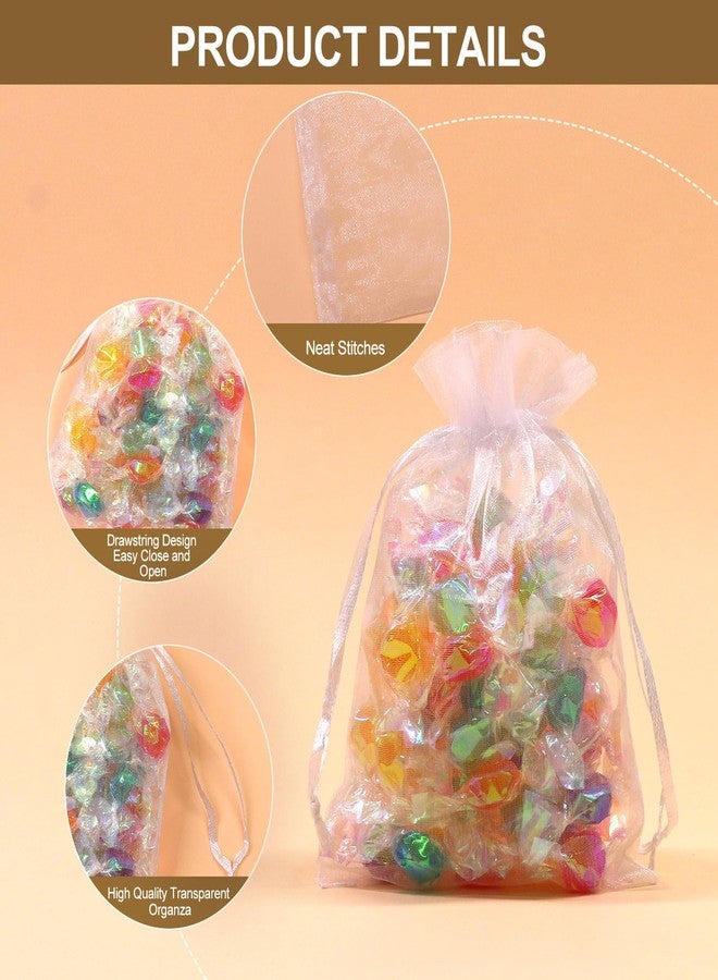 سوم دايركت 100 كيس من الأورجانزا الشفافة من سوم دايركت، مقاس 4×6 بوصات، أكياس برباط للمجوهرات، مناسبة لحفلات الزفاف وحفلات أعياد الميلاد، وحقائب هدايا. - Image 3