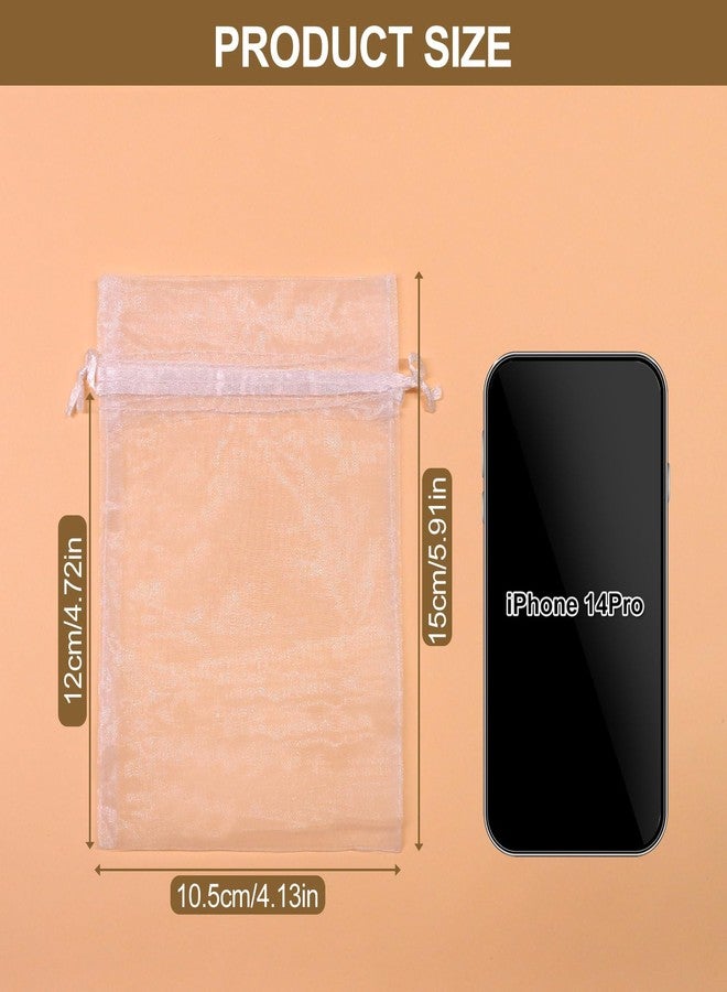 سوم دايركت 100 كيس من الأورجانزا الشفافة من سوم دايركت، مقاس 4×6 بوصات، أكياس برباط للمجوهرات، مناسبة لحفلات الزفاف وحفلات أعياد الميلاد، وحقائب هدايا. - Image 2