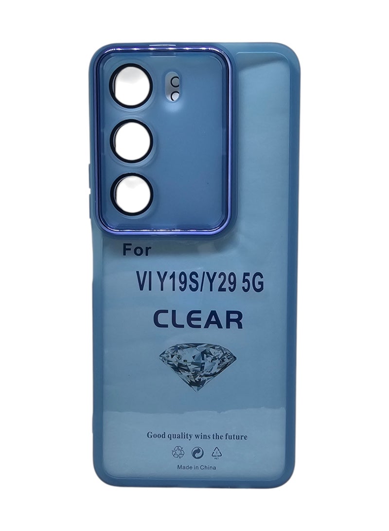 Silicone Clear Back Cover For Vivo Y19s & Y19s Pro & Y29 - Blue - Image 1