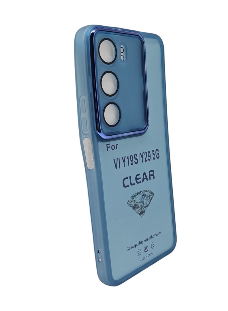 Silicone Clear Back Cover For Vivo Y19s & Y19s Pro & Y29 - Blue - Image 2