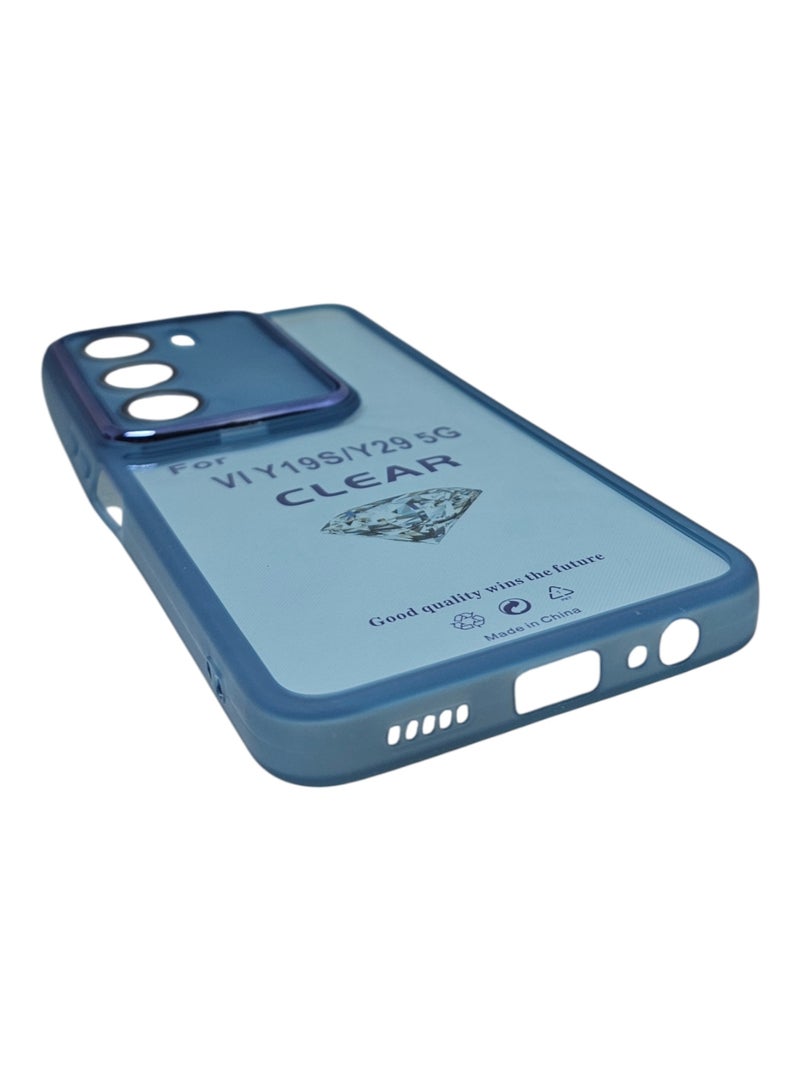 Silicone Clear Back Cover For Vivo Y19s & Y19s Pro & Y29 - Blue - Image 3