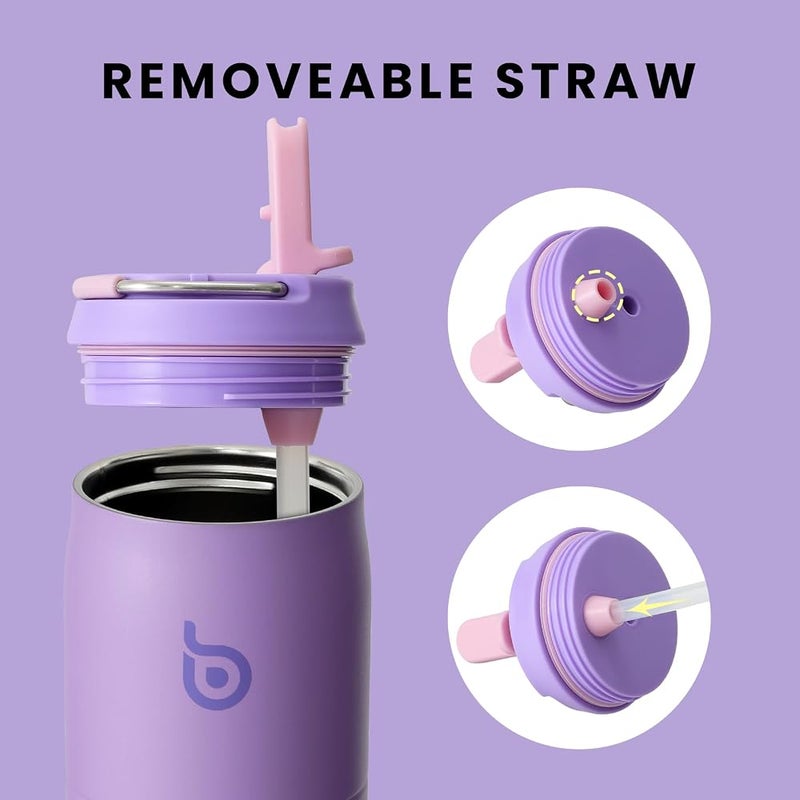 bottle bottle bottlebottle BOTTLE BOTTLE Stainless Steel Water Bottle with Straw Lid and Handle 32 oz Vacuum Insulated Water Bottle for Sports Travel Gym Hiking, Leak-Proof Wide Mouth Water Bottles for Men,violet - Image 5
