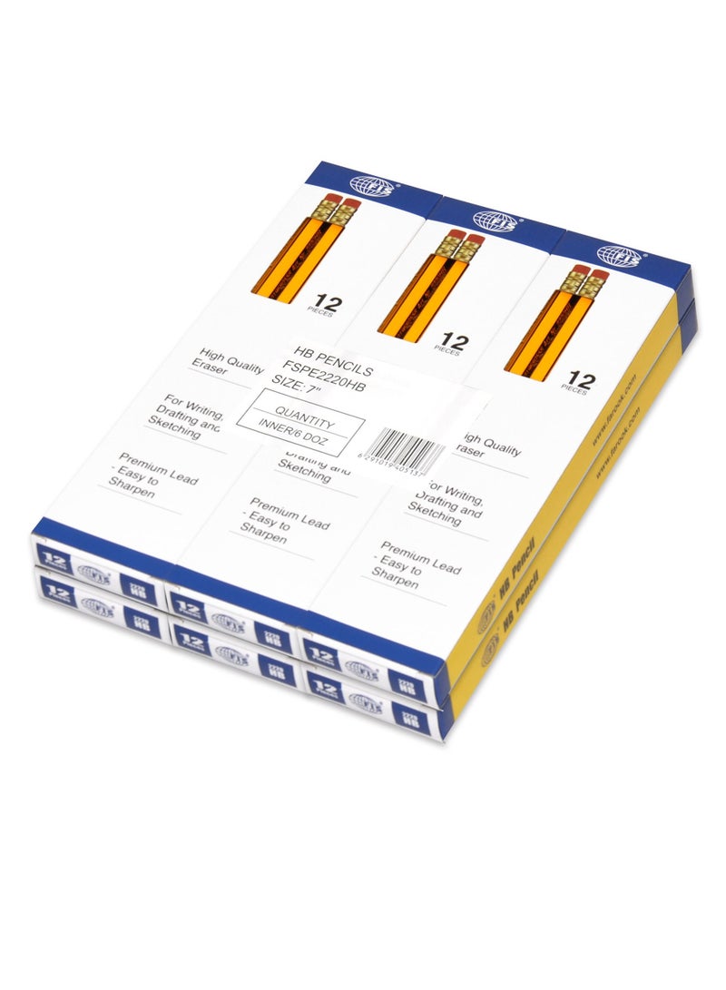 FIS 72 قلم رصاص FIS HB مع ممحاة 12 قلم رصاص × 6 - FSPE2220HB - Image 3