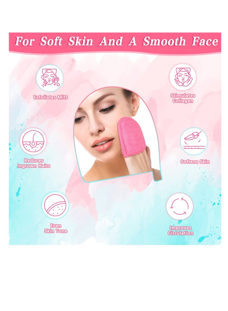 Excefore 4 Pcs Exfoliating Glove, Face Scrub and Body Scrub Mitt, Deep Exfoliating Mitt Body Scrub, Dead  Dry Skin Remover Exfoliator Face Scrub Tool - Image 5