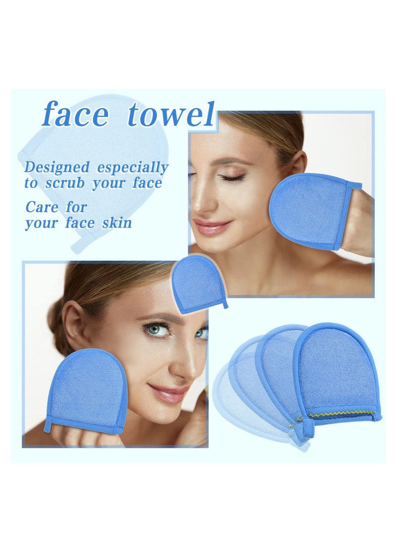Excefore 4 Pcs Exfoliating Glove, Face Scrub and Body Scrub Mitt, Deep Exfoliating Mitt Body Scrub, Dead  Dry Skin Remover Exfoliator Face Scrub Tool - Image 3
