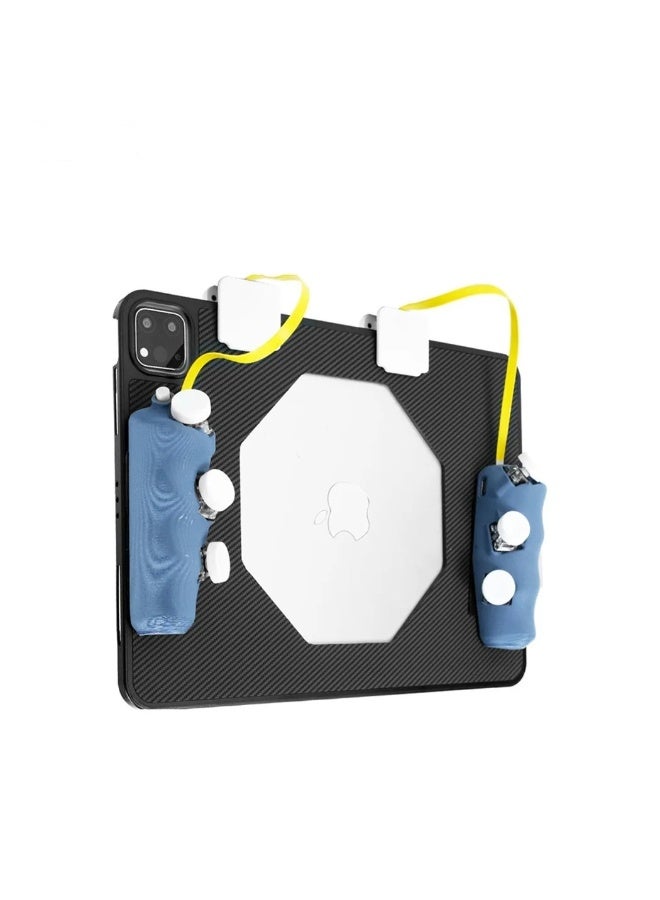 FV6 Smart Game Controller Turbo Magnet Version Strong Magnetic Secure Hold on Device 8 Finger Magnetic Suction for iPad 3D Printing Tablet Gamepad Grip 6 High Sensitivity Keys Pulse Trigger for iPad PUBG Fits All Size iPads Smoothly and Elegantly - Image 2