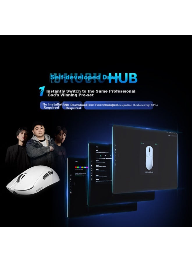Ausdom G03pro Master Edition Starlight Wireless Mouse 8k+8k Return Rate Medium Hand Holeless Lightweight Gaming Esports Paw3395 Engine Bluetooth Wireless Three Modes Linghu Z - Image 1
