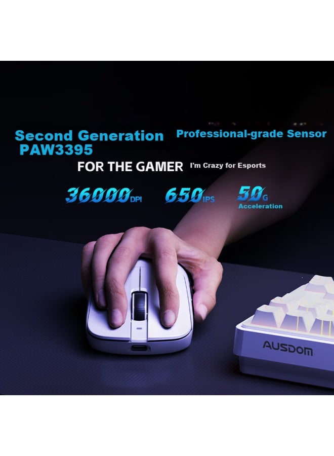 Ausdom G03pro Master Edition Starlight Wireless Mouse 8k+8k Return Rate Medium Hand Holeless Lightweight Gaming Esports Paw3395 Engine Bluetooth Wireless Three Modes Linghu Z - Image 5