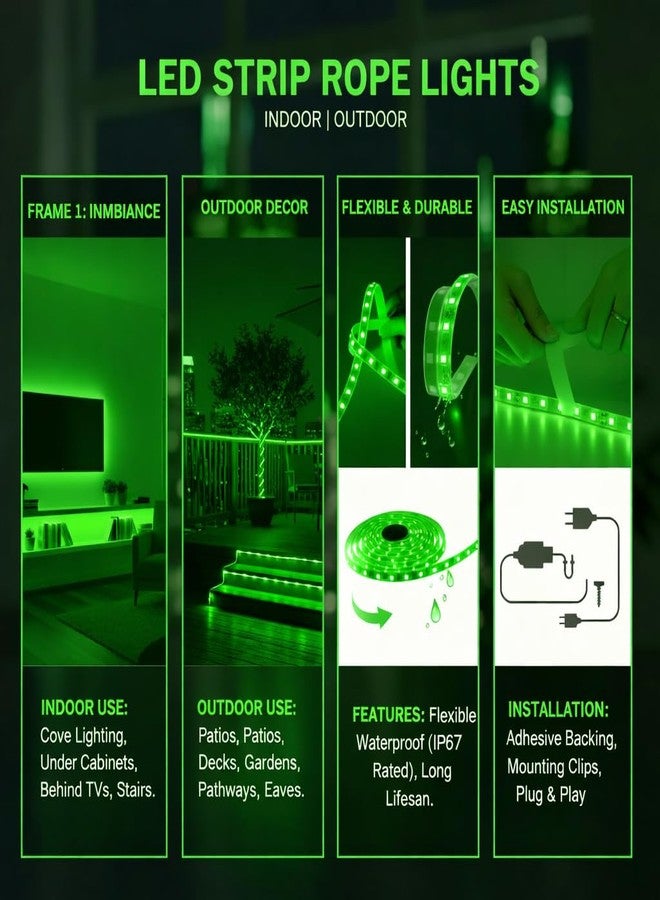 ATULUX 5 Meter Waterproof LED Strip Light Green | Flexible Waterproof LED Rope Light, Party Decoration Lights, Festival Lighting, Bedroom Decor, Indoor Outdoor Strip - Image 3