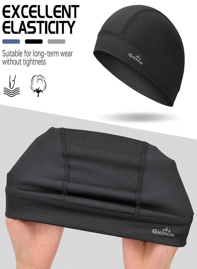 GXCROR 2 Pcs Cooling Skull Cap Helmet Liner for Men Women, Moisture Wicking Cycling Cap Motorcycle Hard Hat Liner Soft Running Beanie - Image 3