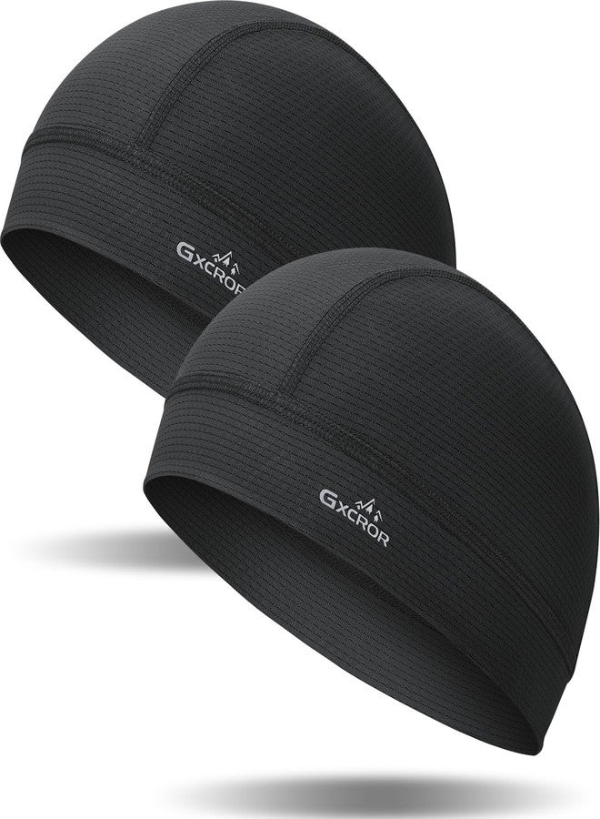 GXCROR 2 Pcs Cooling Skull Cap Helmet Liner for Men Women, Moisture Wicking Cycling Cap Motorcycle Hard Hat Liner Soft Running Beanie - Image 1