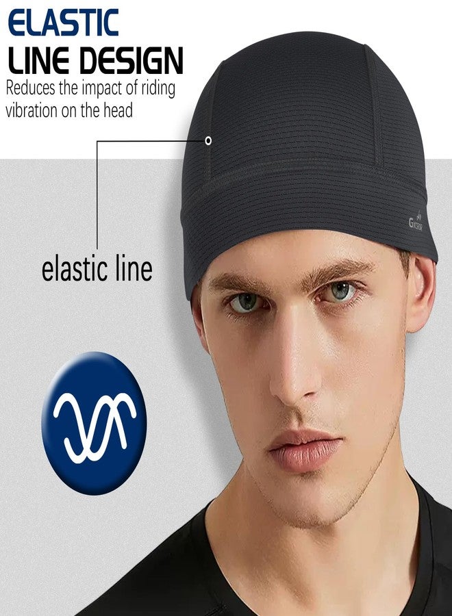 GXCROR 2 Pcs Cooling Skull Cap Helmet Liner for Men Women, Moisture Wicking Cycling Cap Motorcycle Hard Hat Liner Soft Running Beanie - Image 5