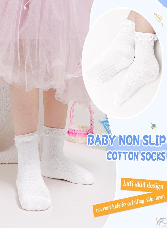 SeeyAN Baby Non Slip Socks Toddler Boys Girls Grips Cotton Anti Skids Crew Cute Cartoon Infant Socks 5 Pairs (5 Pairs White, 1-3 Years) - Image 3
