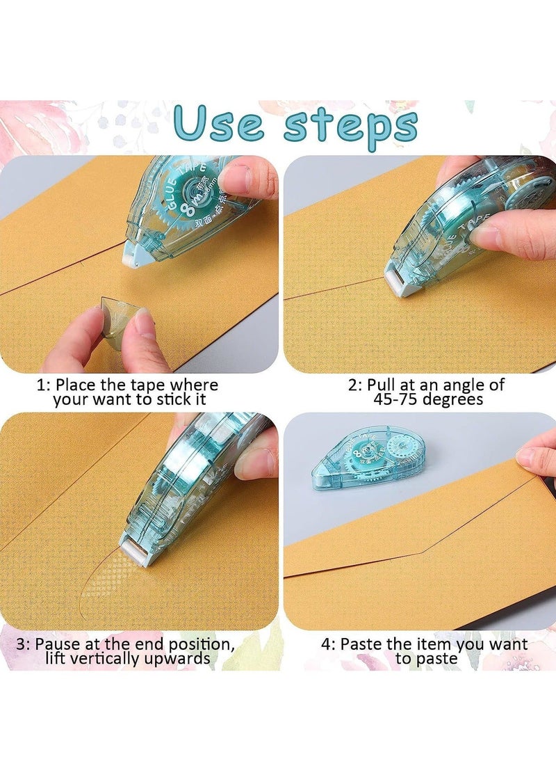 Captaintech Glue Roller，Glue Tape Double Sided Tape Sticky Pads Adhesive Scrapbook Runner Tape Dispenser for Card Photo DIY Crafting Photo Album Making 8mm 4pcs - Image 5